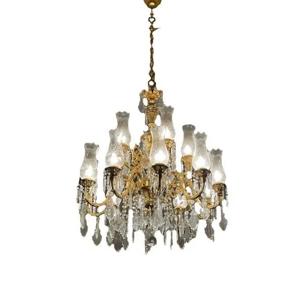 Gilt bronze chandelier with 15 lights, FB.AI image