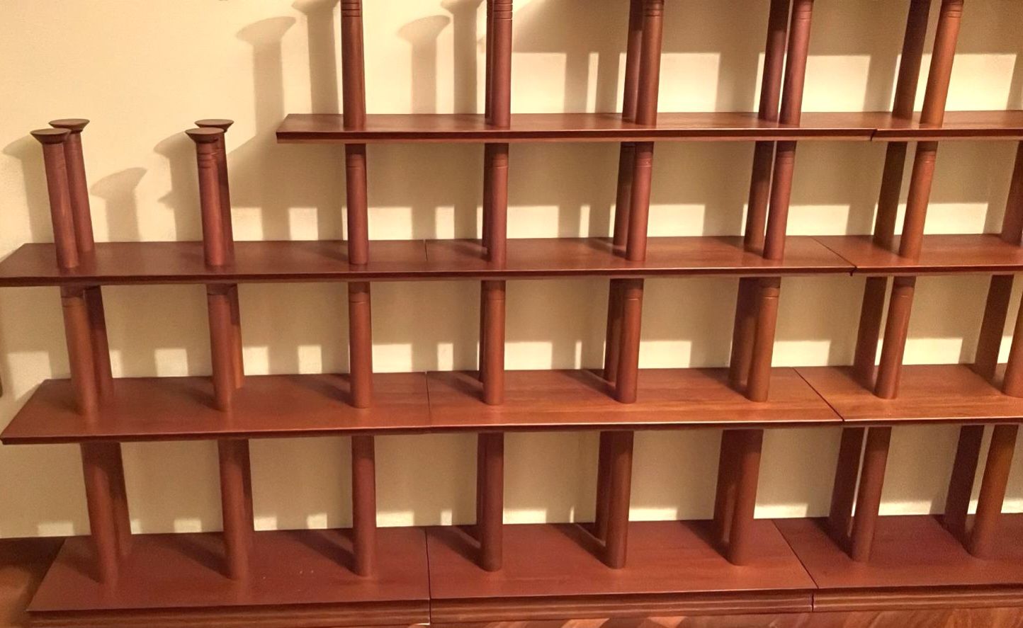 Modulaire dubbelzijdige boekenkast van massief hout (jaren 90) Main