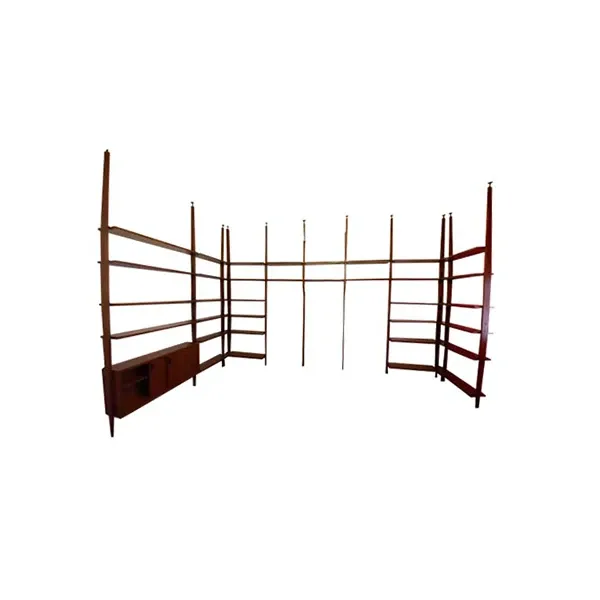 Vintage modulare Holzregal Braun 