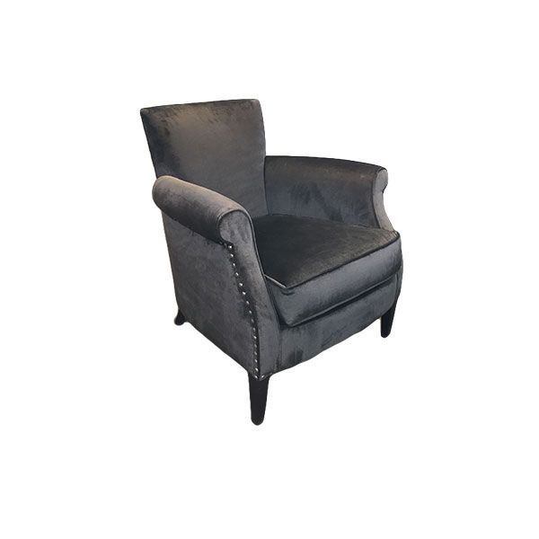 Aurora velvet armchair with armrests (grey), Bruno Zampa image