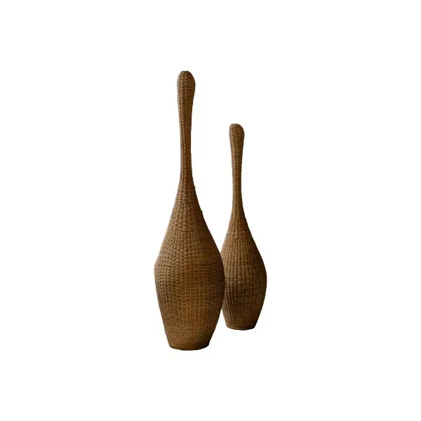 Set of 2 Bolla mélange wicker floor lamps, Gervasoni image