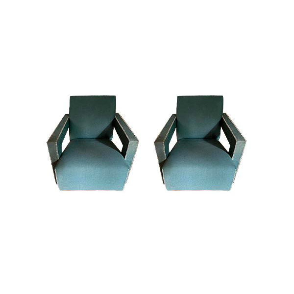 Set of 2 iconic Utrecht armchairs in fabric (green), Cassina image