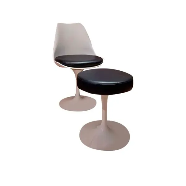 Tulip 769 chair and stool set in leather (black), Alivar image