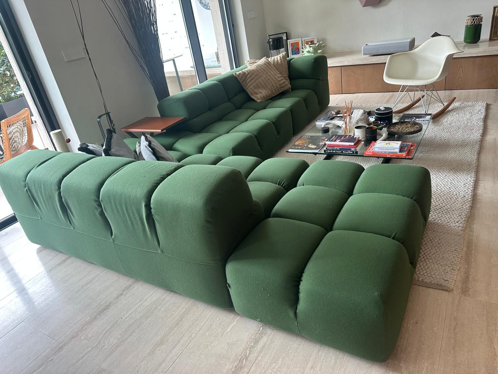 Tufty Time modular sofa in green by Patricia Urquiola, B&B Italia Brand