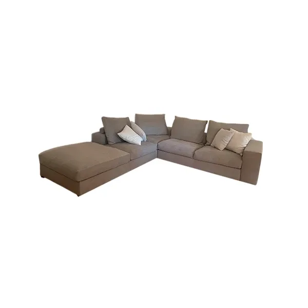 Groundpiece corner sofa in fabric (grey), Flexform 