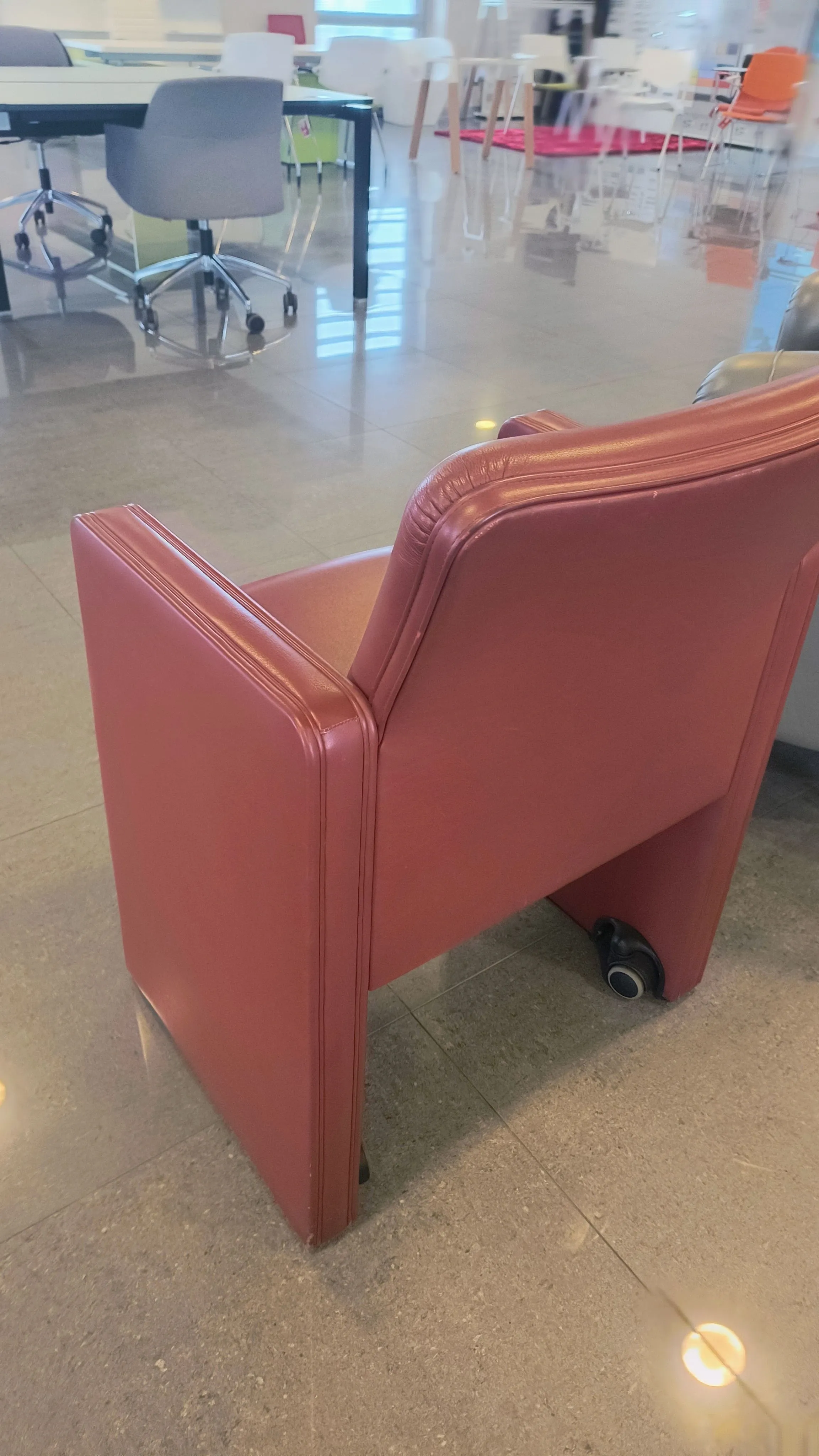 THF 96 armchair with leather wheels (red), Poltrona Frau 12