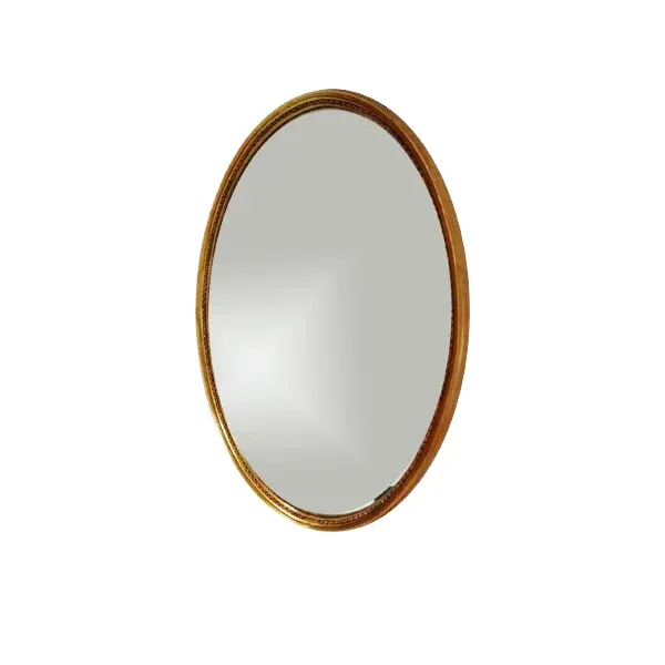 Vintage oval mirror in gold leaf (1950s) image