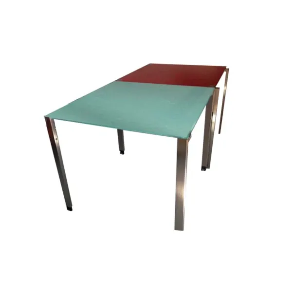 Square extendable table 1 = 2 in steel and glass, Zeritalia image