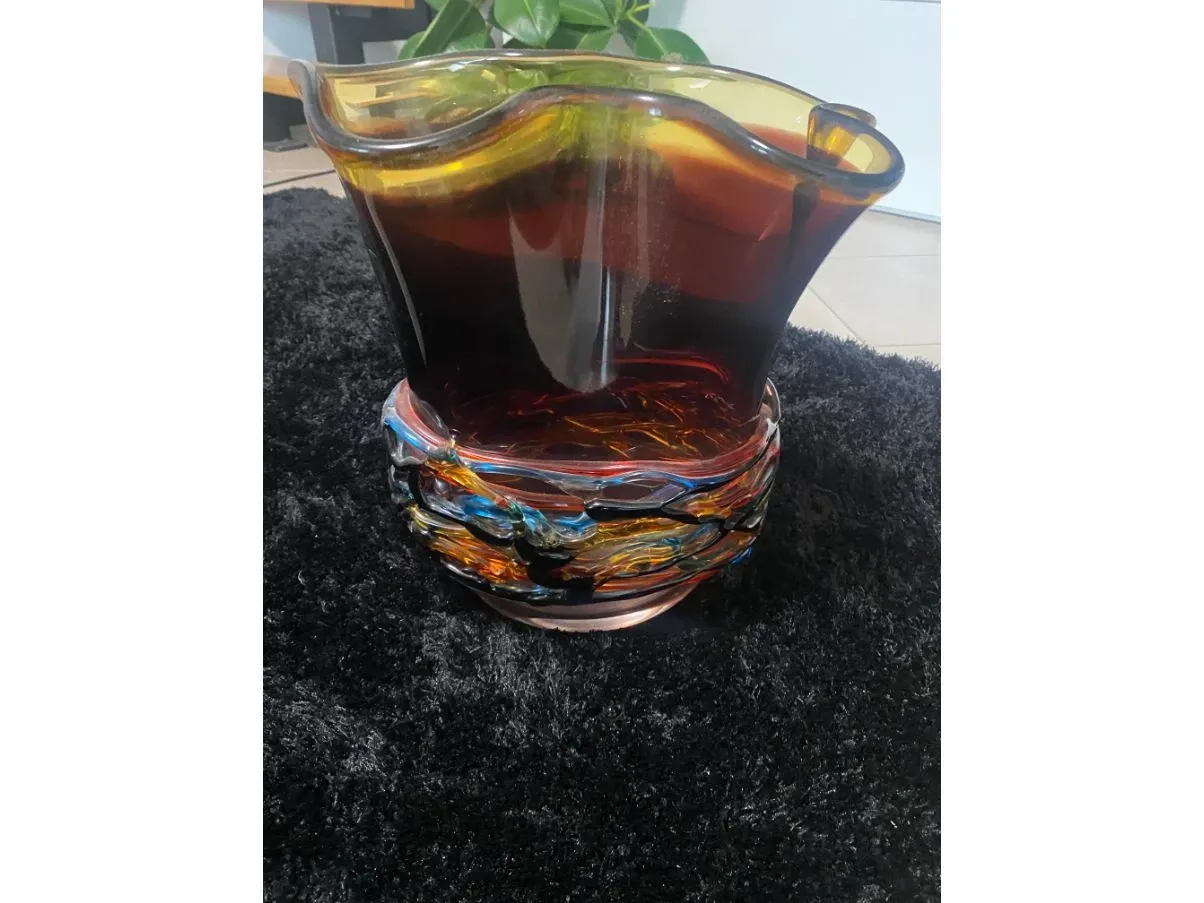 Vaso in vetro di Murano marrone, 2