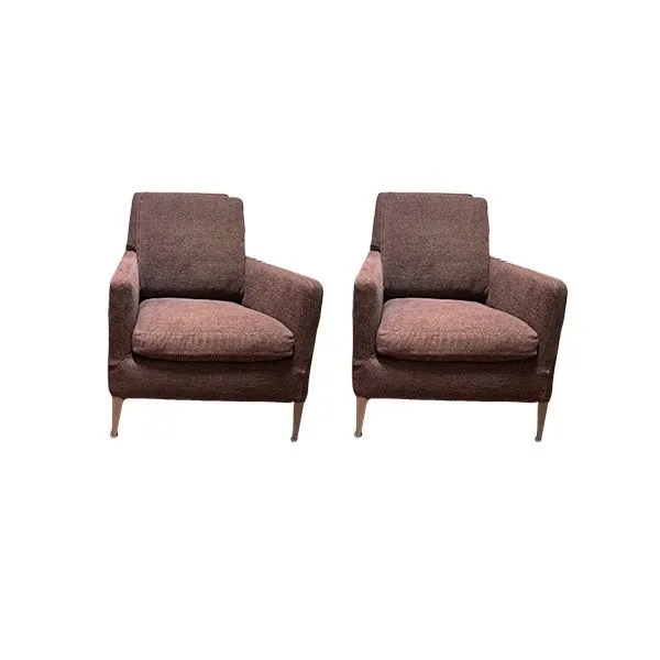 Set of 2 Dandy armchairs in fabric (brown), B&B Italia image