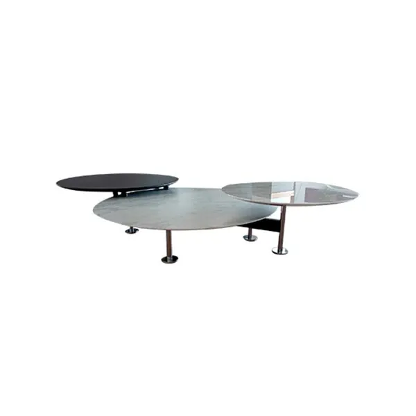 Set of 3 Grasshopper coffee tables by Piero Lissoni in marble, Knoll image