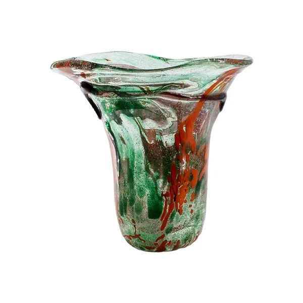 Murano glass vase Polychrome silver by Giorgio Giuman image