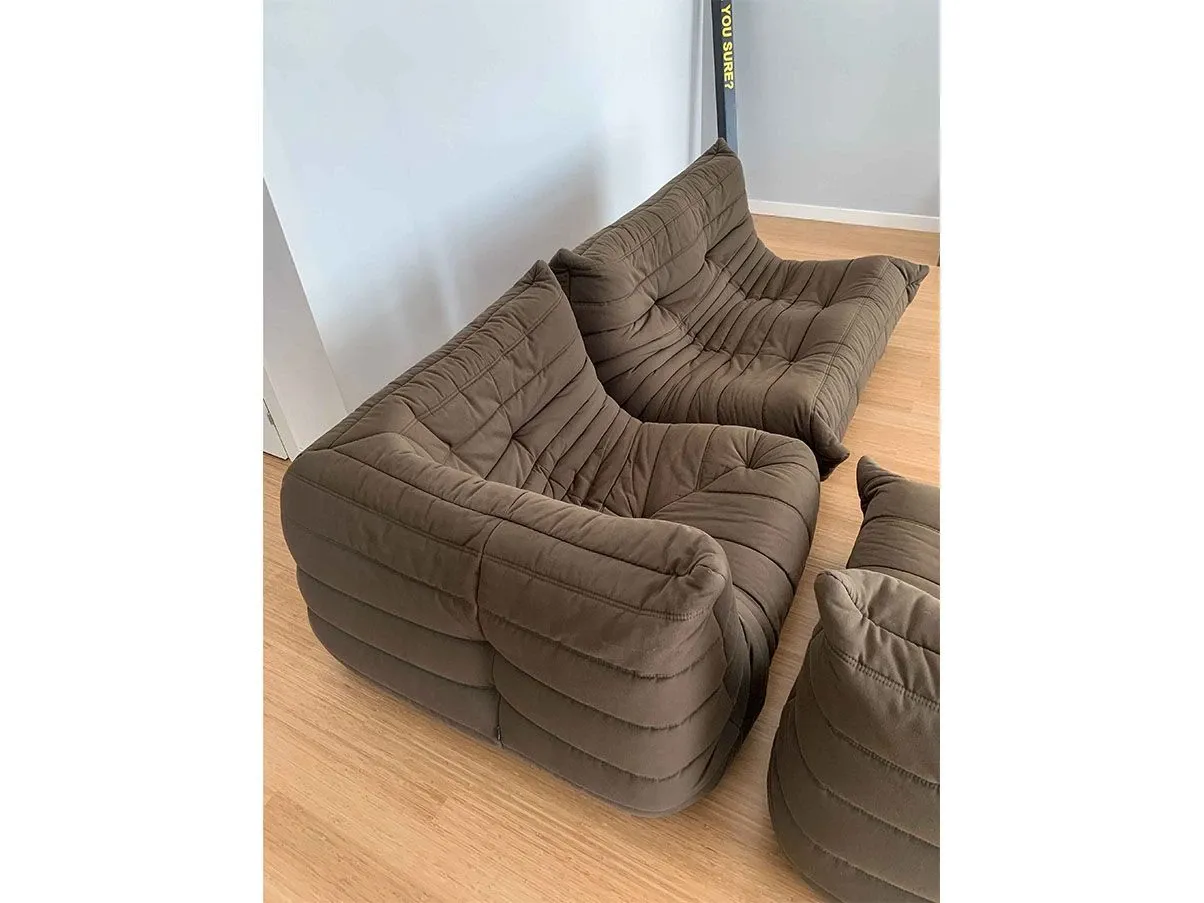 Togo modular sofa in fabric (brown) 3