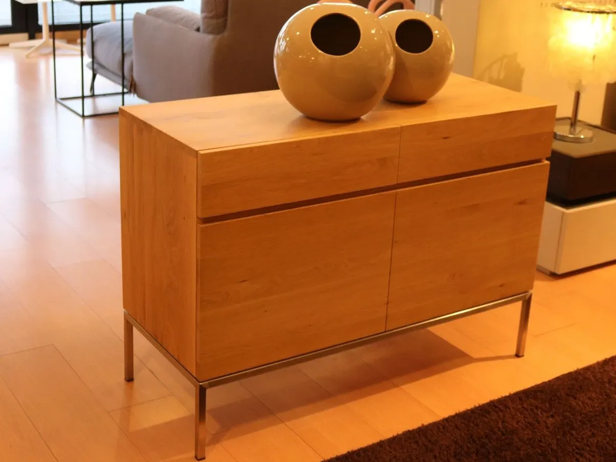 Rectangular sideboard in Ligna oak wood with doors 8