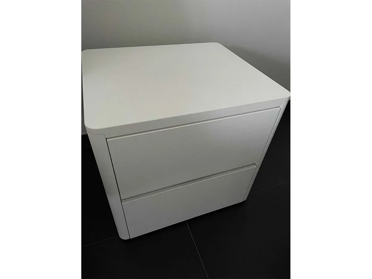 Set letto, comò e 2 comodini in legno (bianco), Caccaro 