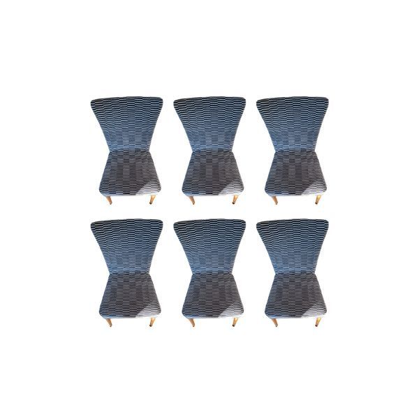 Set di 6 sedie Giorgina in tessuto bicolore, Giorgetti image