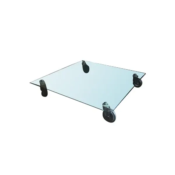 Iconic glass table with wheels by Gae Aulenti, FontanaArte image