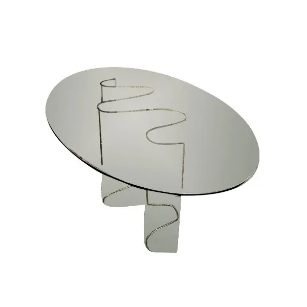 Oval table in transparent glass with shaped base, Fiam image