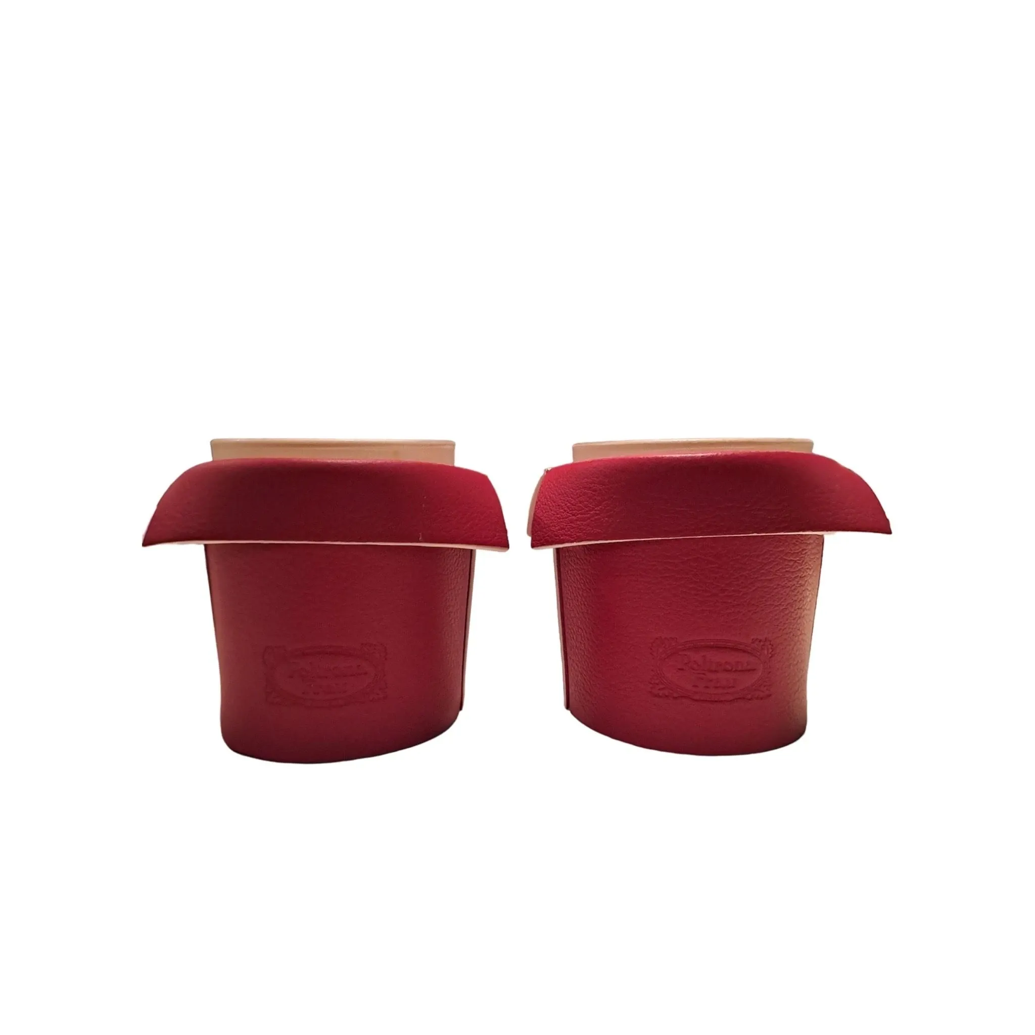 Set of 2 candle holders in red leather, Poltrona Frau image