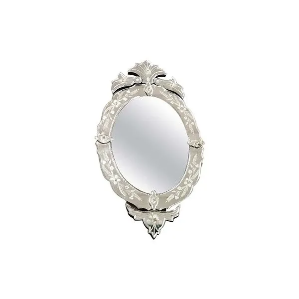 Vintage Murano glass oval wall mirror (1930s), image