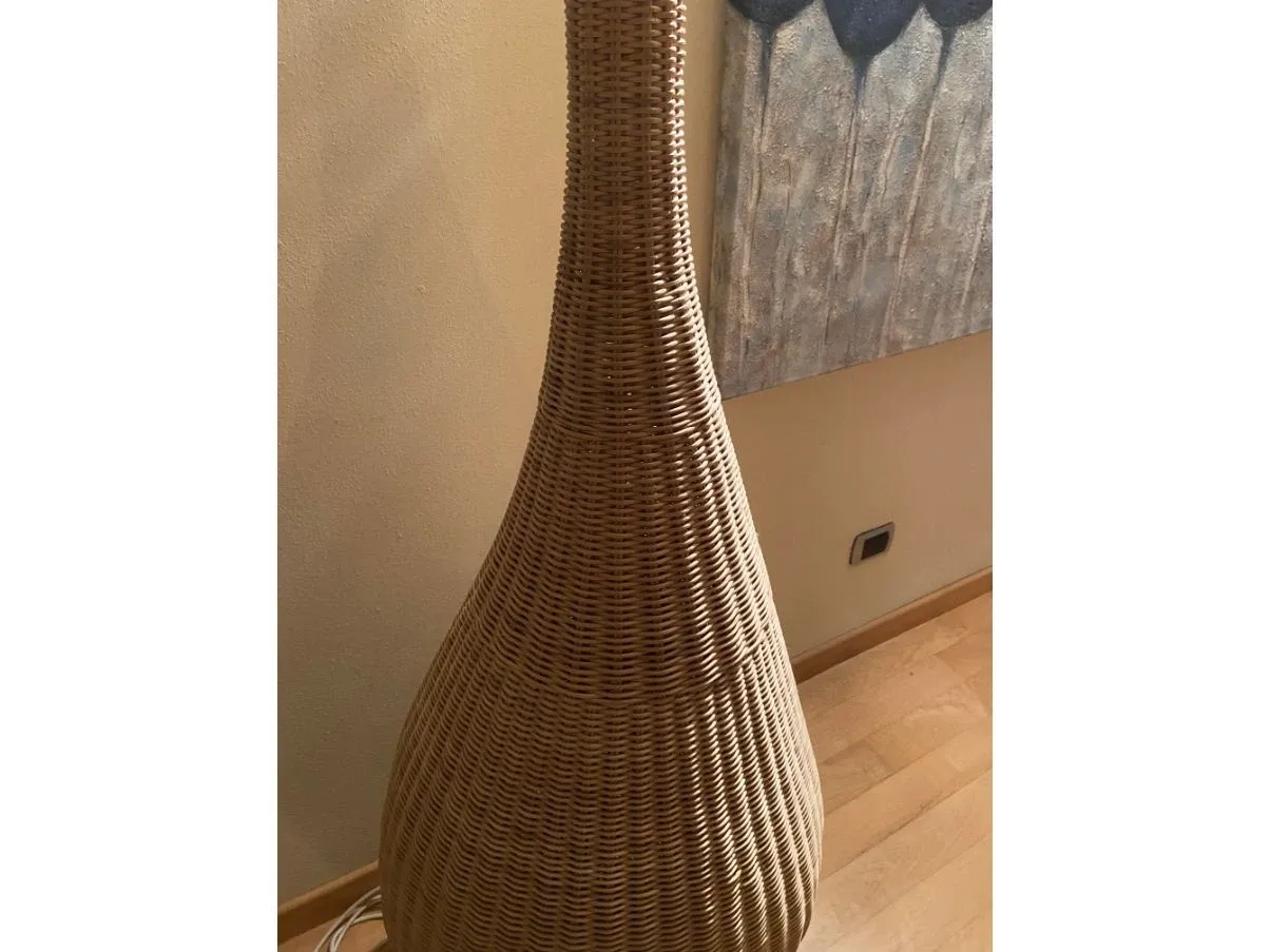 Lampada da terra Bolla in midollino, Gervasoni 3