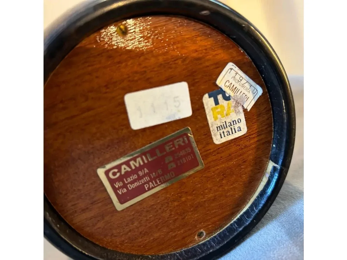 Caraffa vintage in ottone e pelle di capra 1