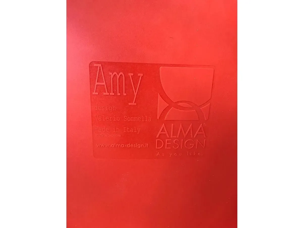 Set of 4 Amy chairs in polypropylene (red), Alma Design 2
