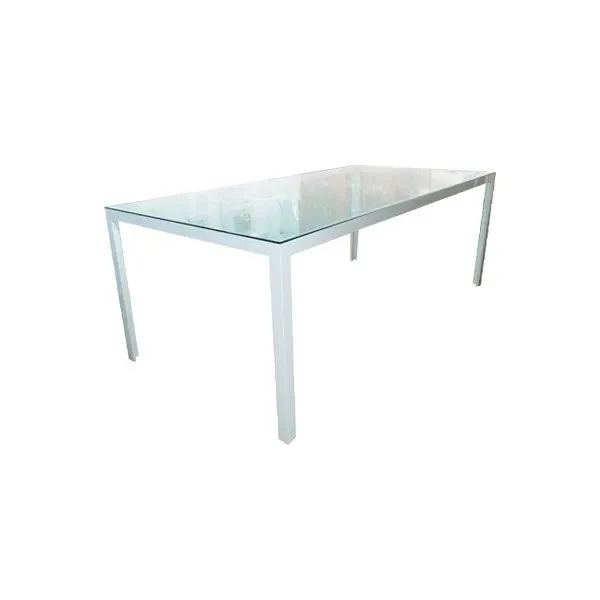 Fractal rectangular table aluminum and glass (white), Porro image