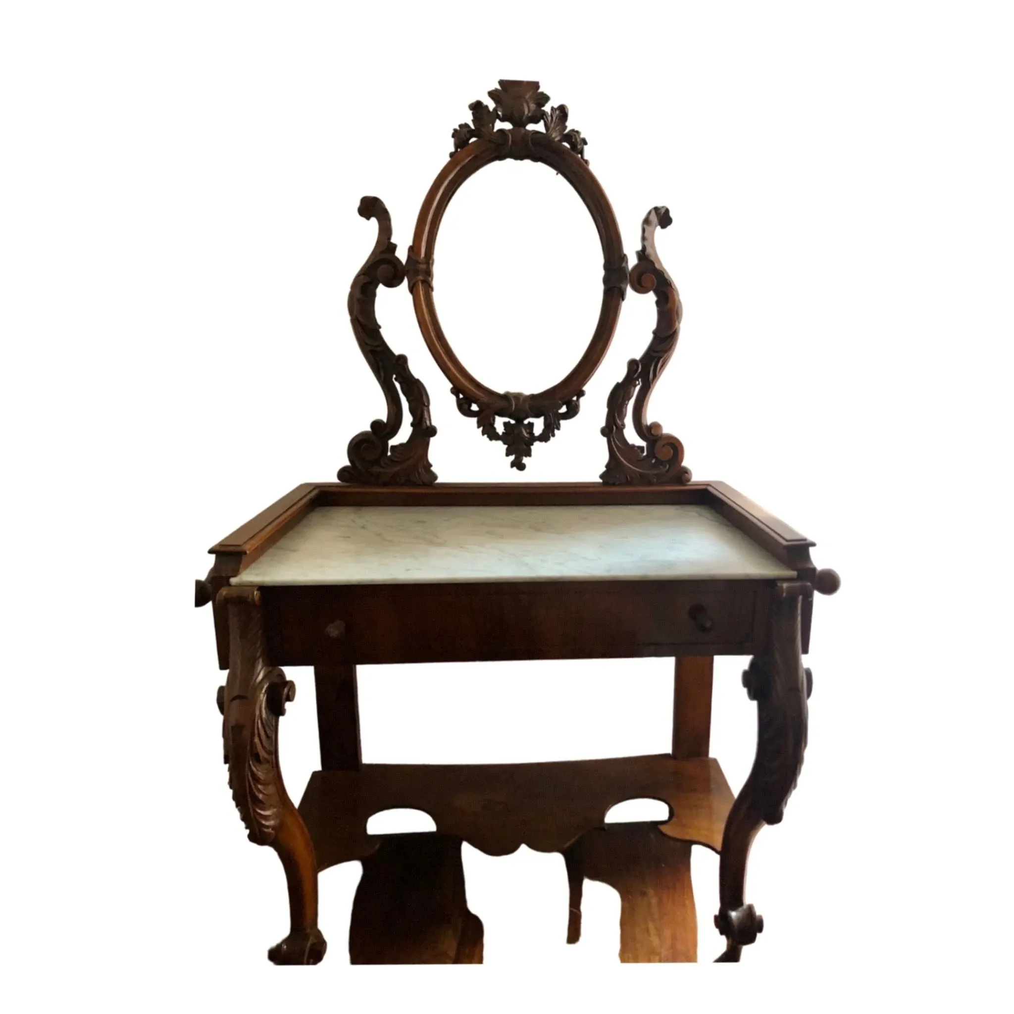 Toeletta in noce con piano in marmo (fine '800) 10