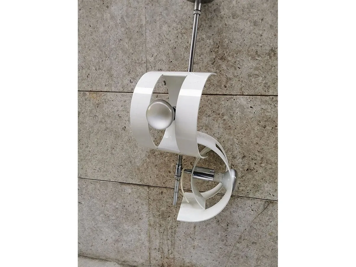 Lampada a sospensione vintage bianco (anni '70), Stilux 1