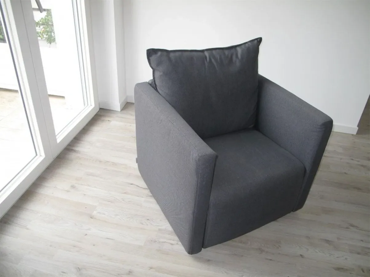Gilda armchair with armrests fabric (anthracite), Novamobili 