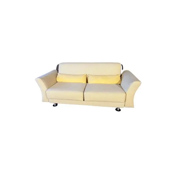 2 seater sofa in light yellow fabric, SX image