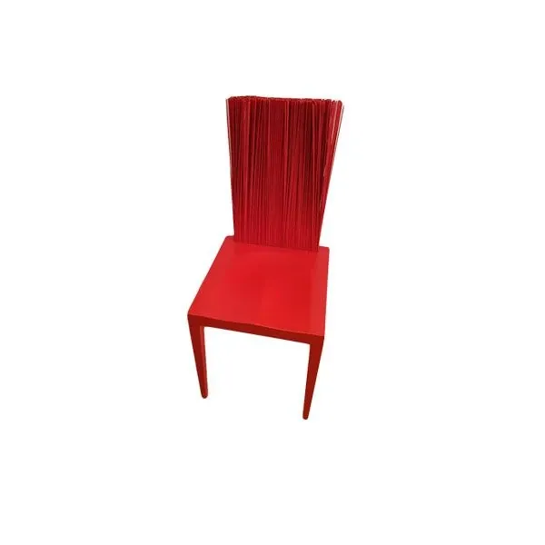 Jenette chair in polyurethane with PVC threads (red), Edra 