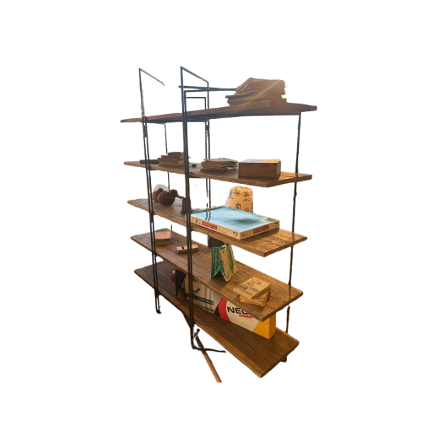 Libreria bifacciale Asymmetric in legno massello di abete, Rewood image