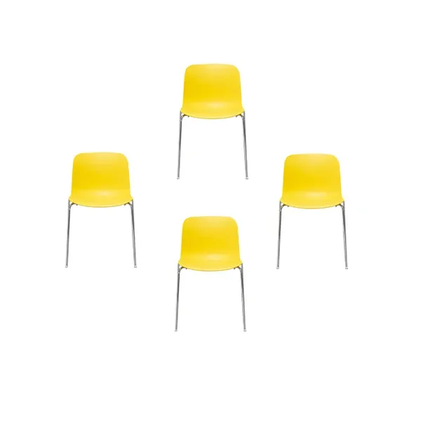 Set of 4 Troy chairs in steel and polypropylene (yellow), Magis image