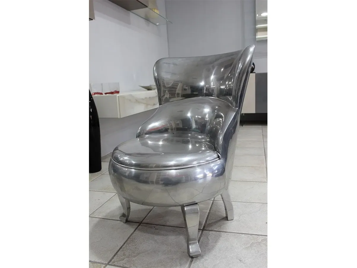 Poltrona Sellerina Aluminium in alluminio lucido, Baxter 