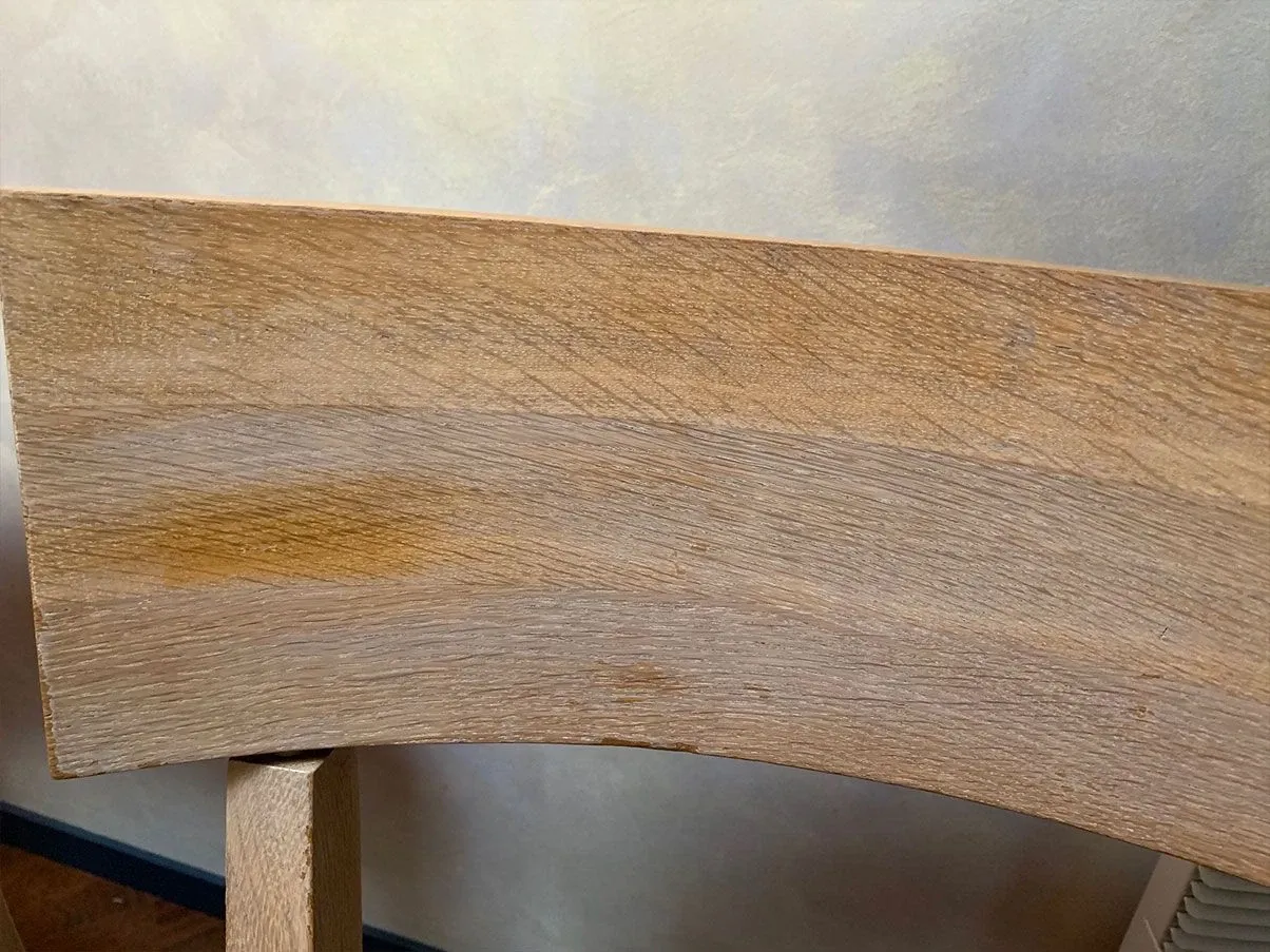 Set of 6 chairs with curved backrest in oak wood, B&B Italia 