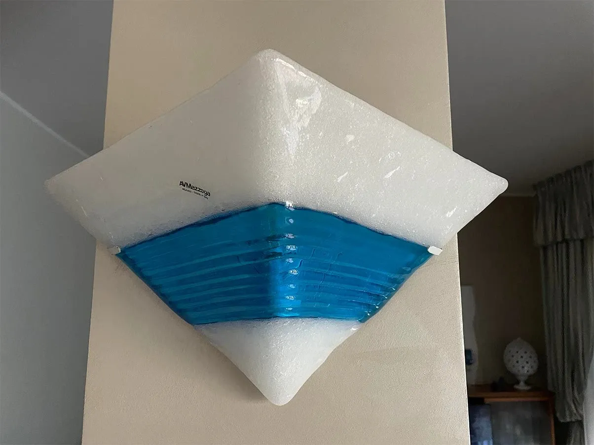 Applique contemporanea in vetro di Murano (blu), Mazzenga 2