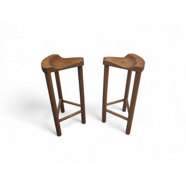 Coppia di sgabelli vintage in legno (anni '70), image