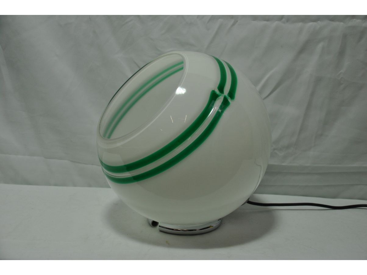 Vintage green and white glass table lamp, Brand