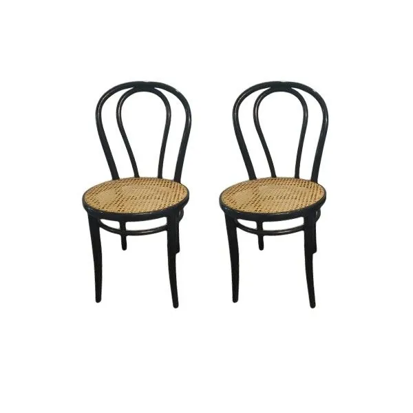 Set 2 sedie Thonet A18/14 legno e paglia di Vienna, Italcomma image