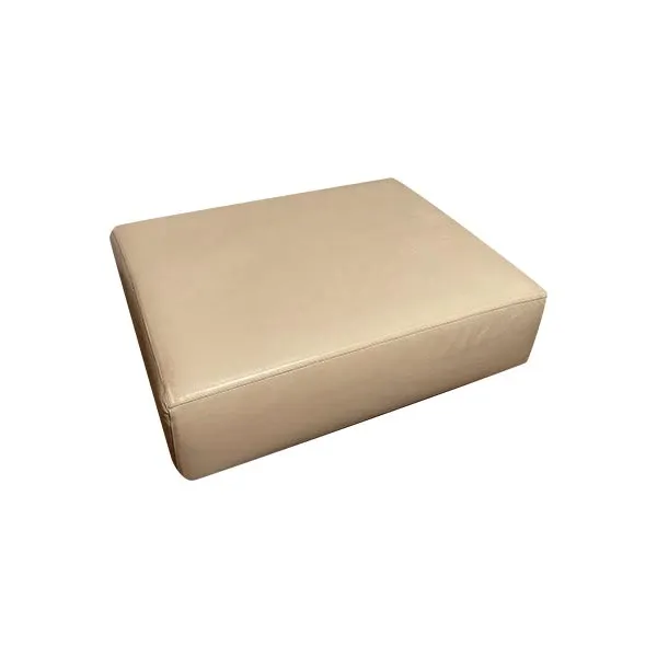 Pouf basso di Hannes Wettstein in pelle (beige) 6