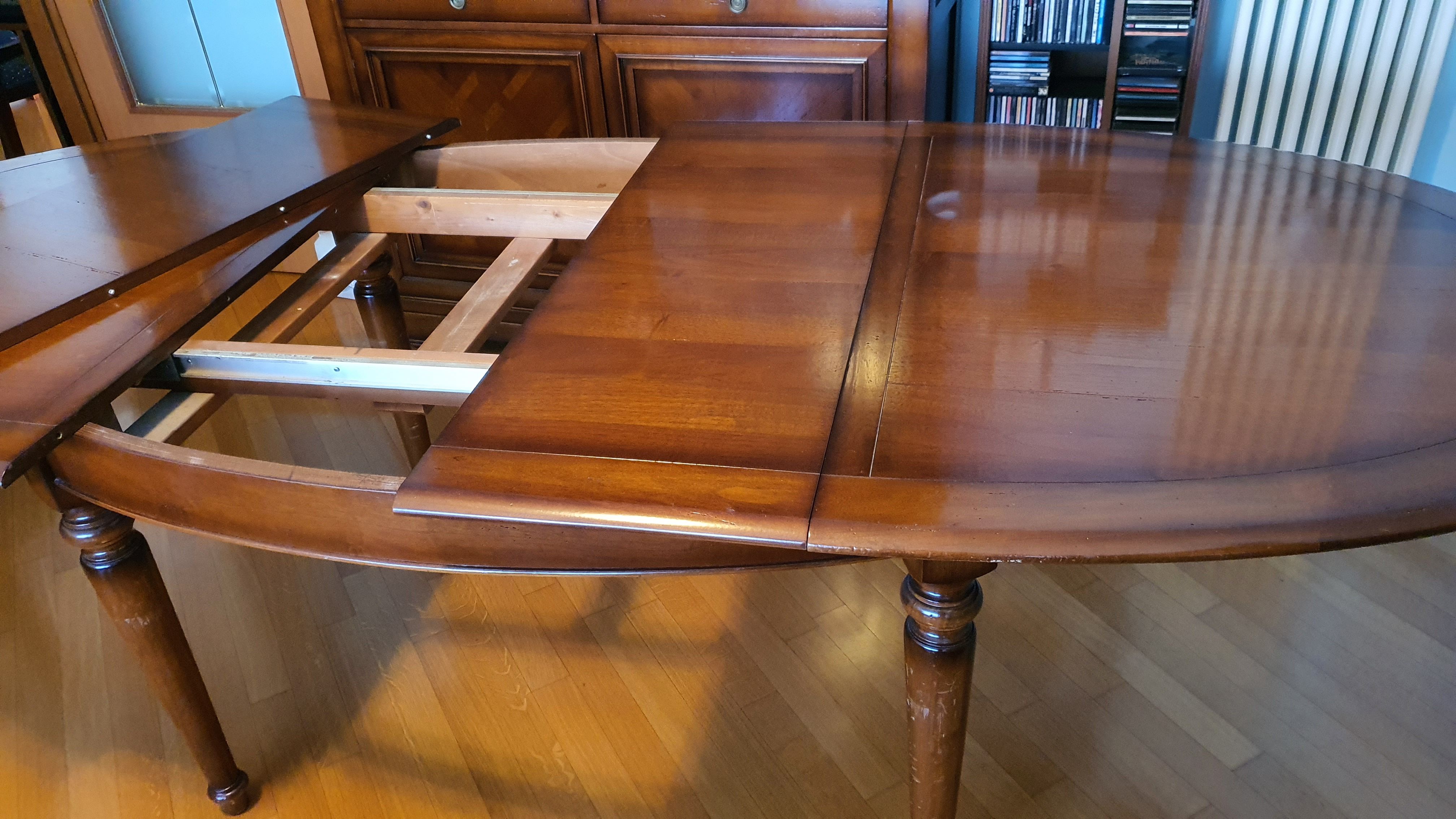 Vintage Extendable Cherry Wood Dining Table Front