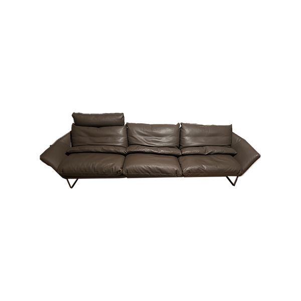 New York Sweet brown leather sofa, Saba image
