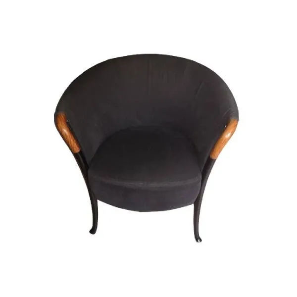 Progetti armchair in black fabric and beech wood, Giorgetti image