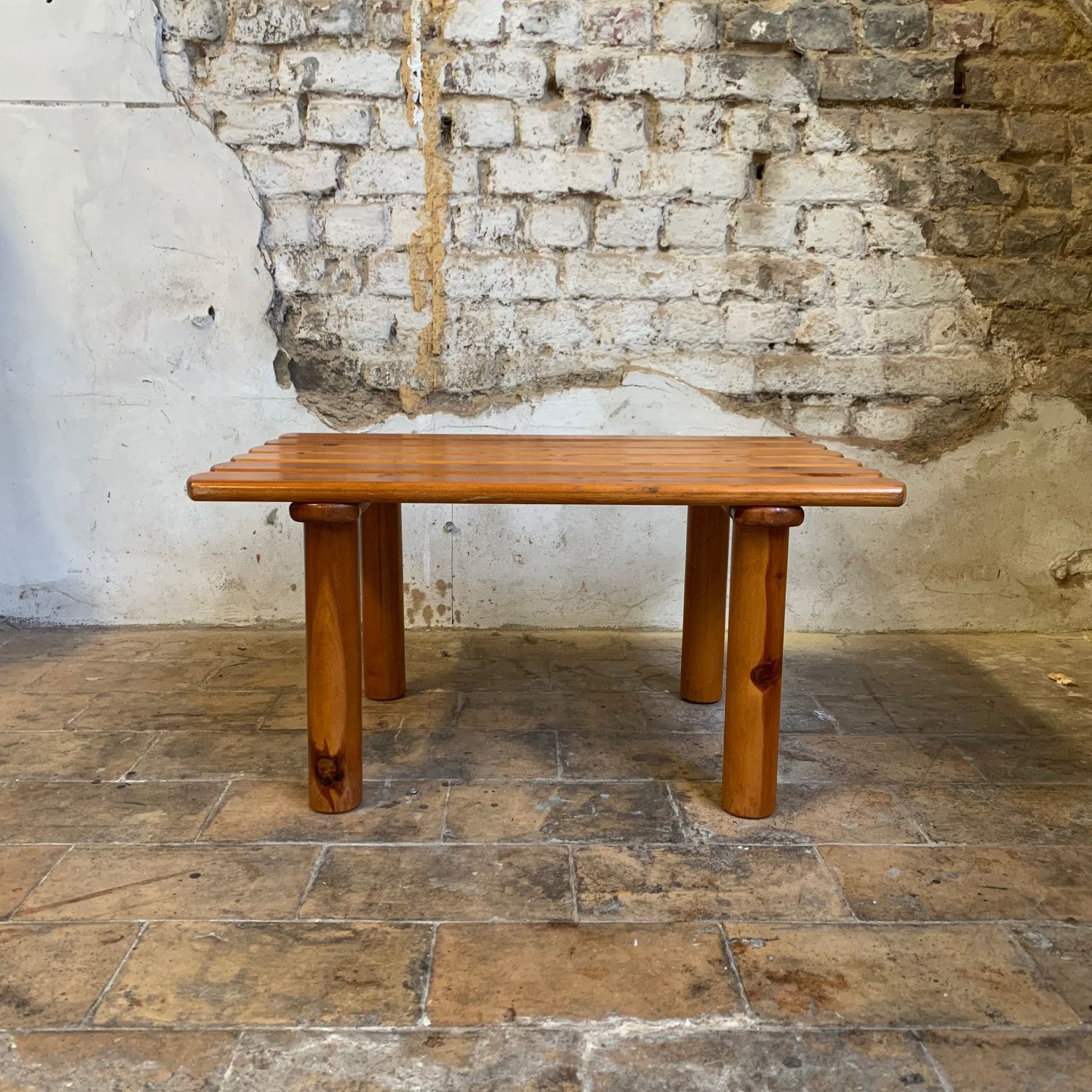 Coffee table made of solid pine in the style of Rainer Daumillier image