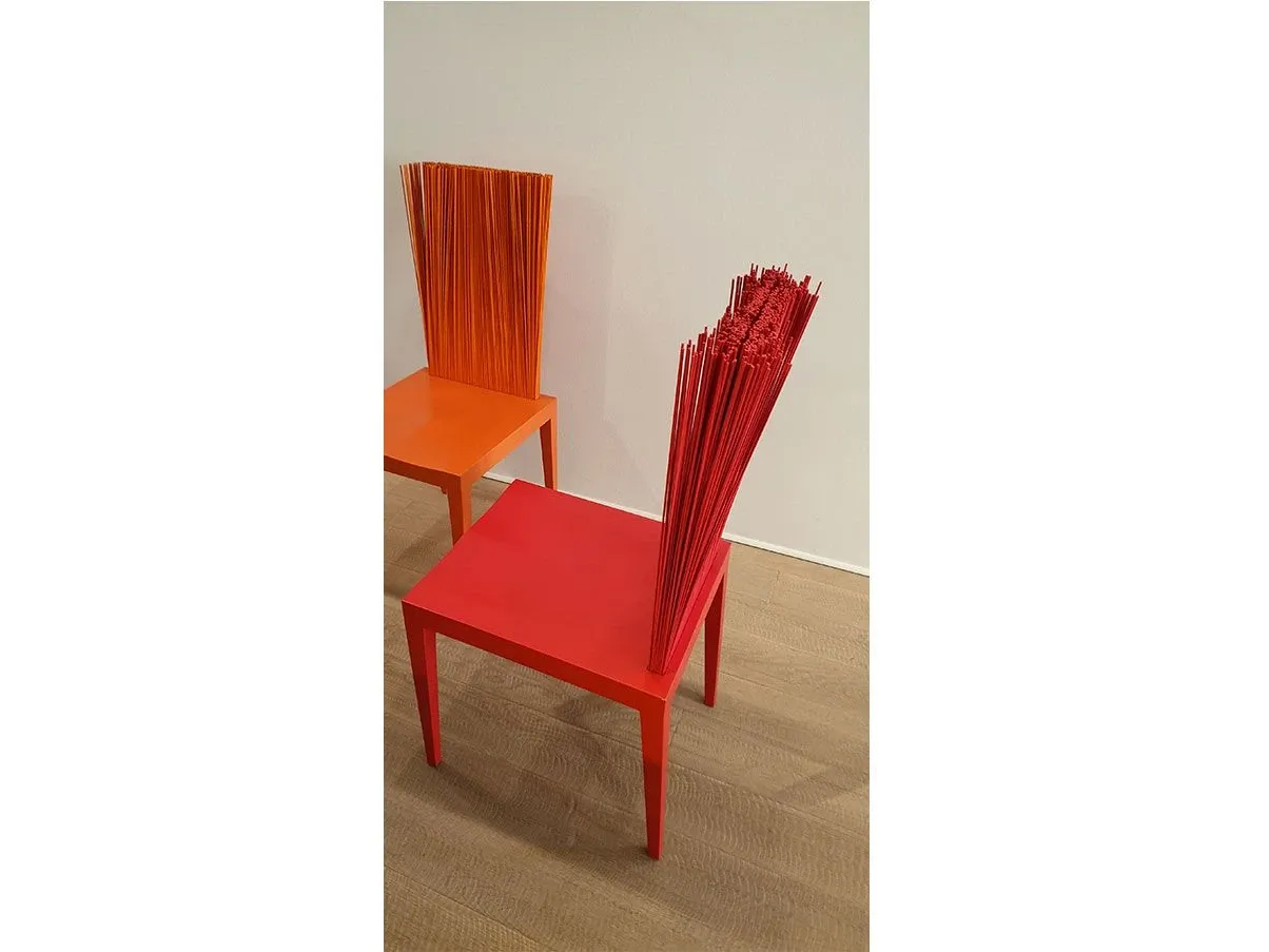 Jenette chair in polyurethane with PVC threads (red), Edra 2