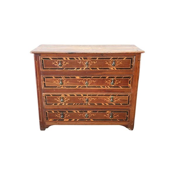 Vintage chest of drawers with walnut inlays ('600), image