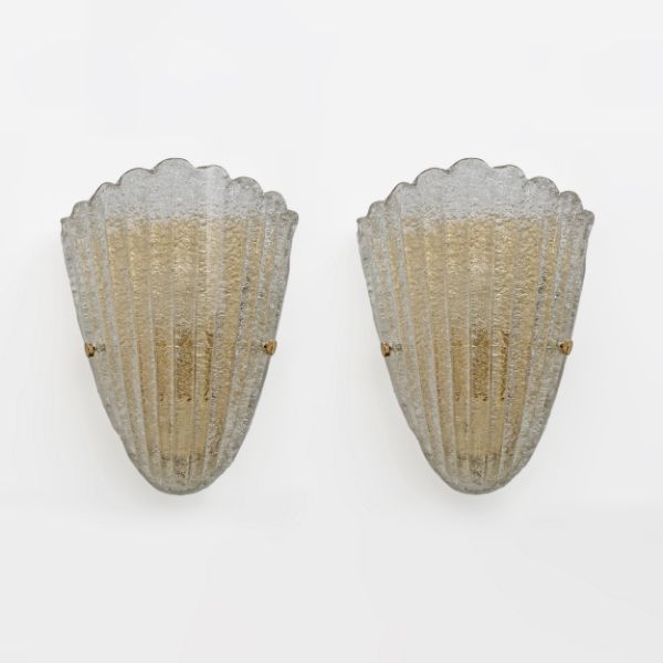 Coppia di applique in vetro di Murano Graniglia (anni '60), image