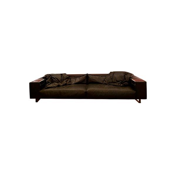 Budaestair 4 seater sofa in leather (green), Baxter image